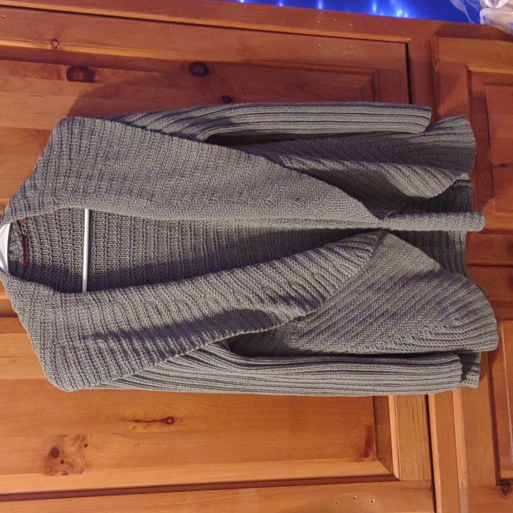 Long Dark Grey Sweater Cardigan